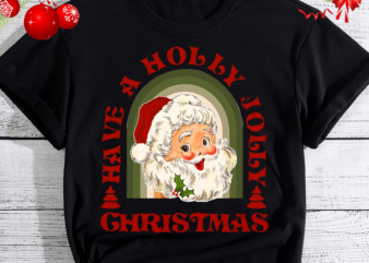 Retro Santa Vintage Png, Santa Tee, Vintage Graphic Tee, Merry Christmas Shirt, Vintage Santa Graphic PNG File TC