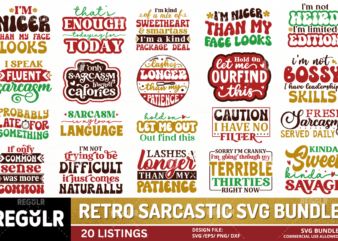 Retro Sarcastic SVG Bundle t shirt design online