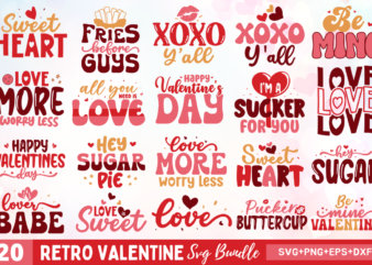 Retro Valentine SVG Bundle t shirt design online