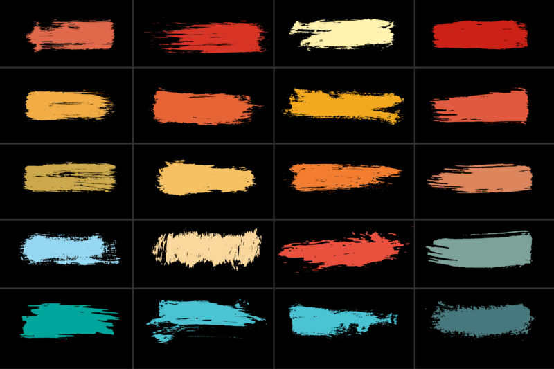 Ink Paint Brush Stroke Texture Bundle for T-Shirt Design