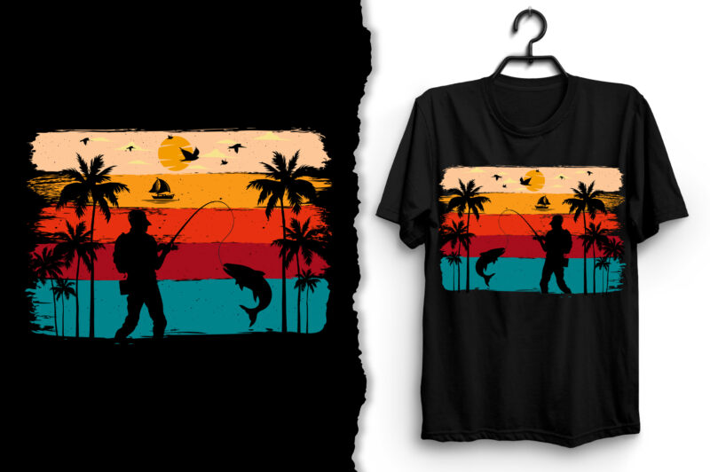 Retro Vintage Sunset T-Shirt Design Graphic Vector Background Bundle