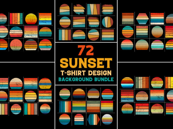Retro vintage sunset grunge background bundle t shirt design online