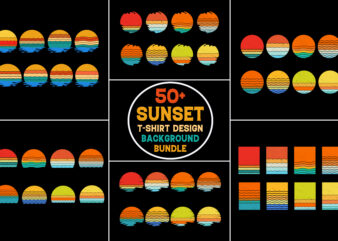 Retro Vintage Sunset Summer Background Bundle t shirt design online