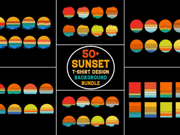 Retro vintage sunset summer background bundle t shirt design online Retro vintage sunset summer background bundle t shirt design online