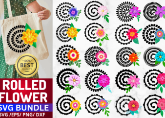 Rolled Flower Svg Bundle