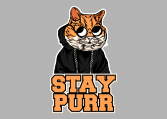 STAY PURR t shirt template vector