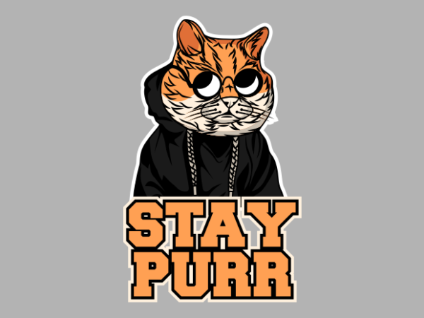 Stay purr t shirt template vector