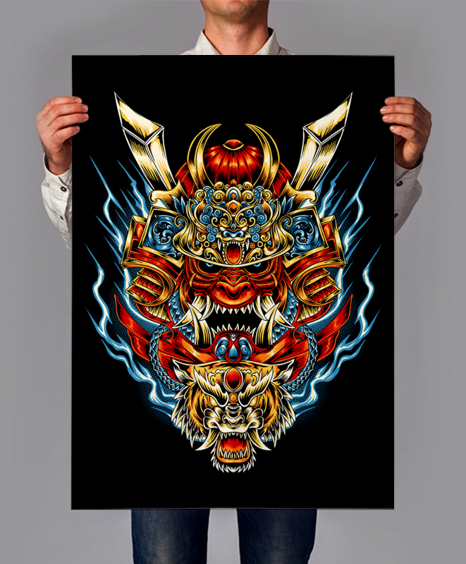 JAPANESE – Samurai & Oni Mask Designs Bundle