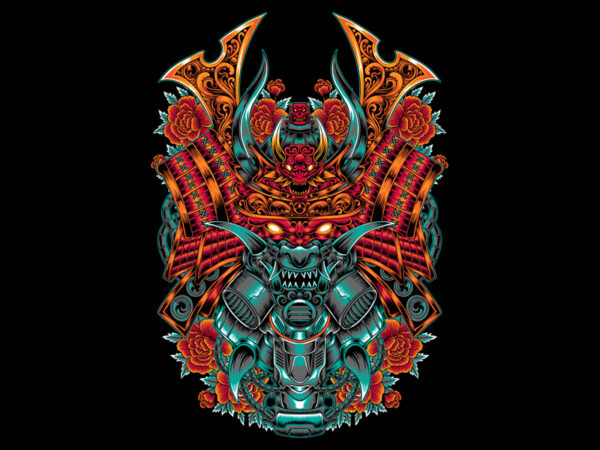 Samurai 02 t shirt template vector