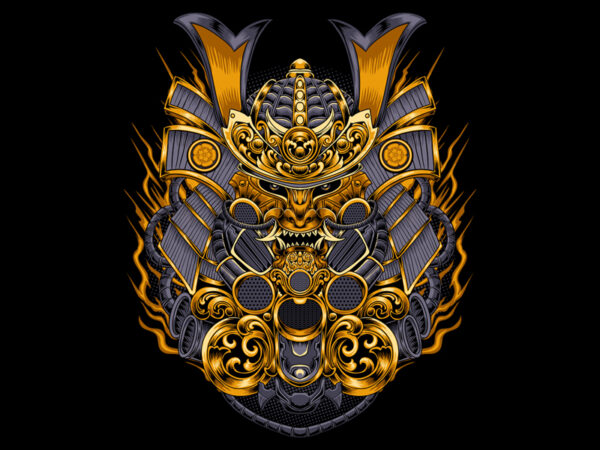 Samurai 03 t shirt template vector