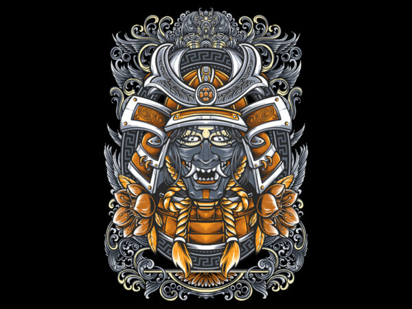 Samurai 04 t shirt template vector