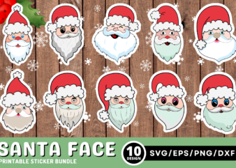 Santa Claus faces Sticker Bundle
