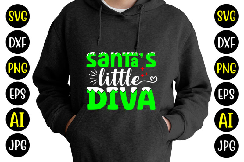 Santa’s Little Diva T-shirt Design