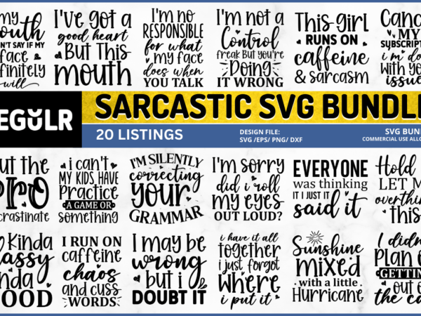 Sarcastic svg bundle t shirt template vector