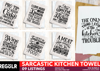 Sarcastic Kitchen Towel Svg Bundle t shirt template vector