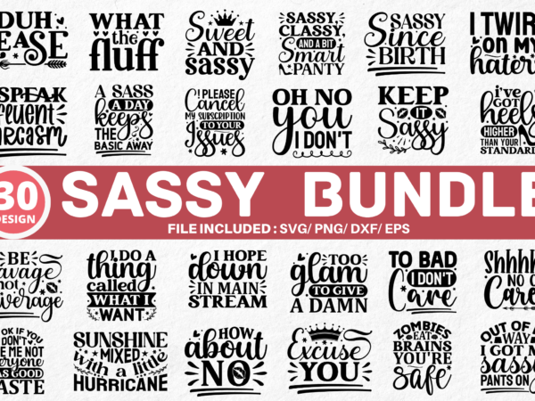 Sassy quotes bundle t shirt template vector