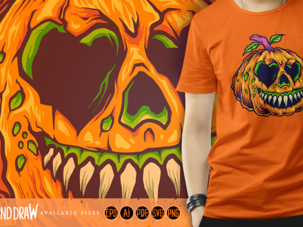 Scary evil pumpkins halloween svg t shirt template vector