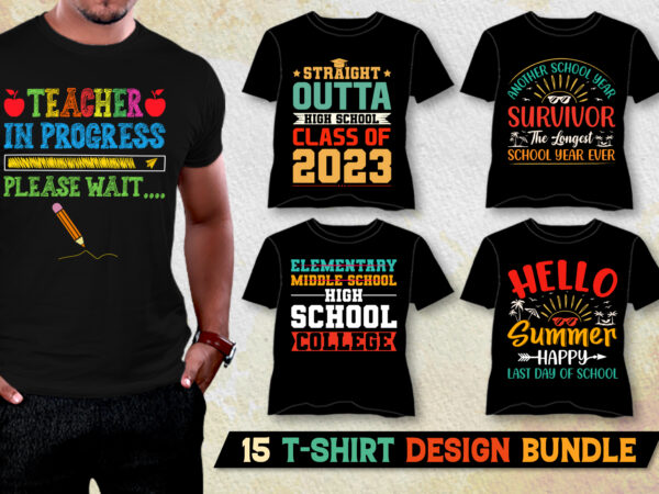 School t-shirt design bundle