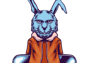 Skate rabbit t shirt template vector