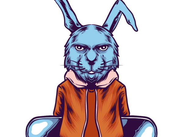 Skate rabbit t shirt template vector