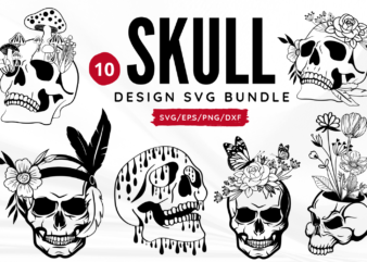 Skull SVG Bundle t shirt template vector