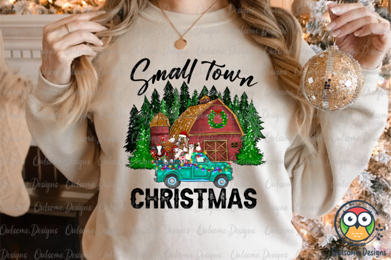 Small Town Christmas PNG Sublimation