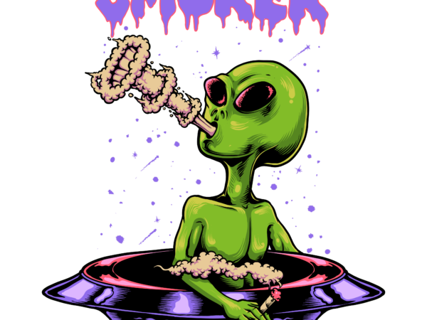 Smoker aliens t shirt template vector