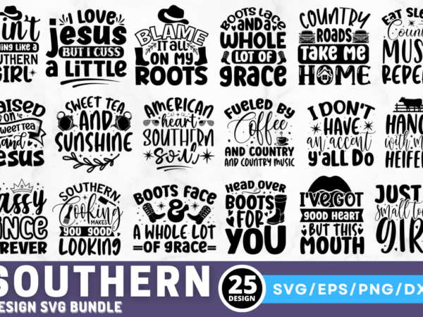 Southern svg bundle t shirt template vector