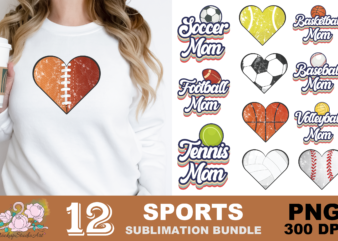 Sport Mom Love Sports PNG Sublimation Design