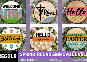 Spring Round Svg Bundle t shirt template vector