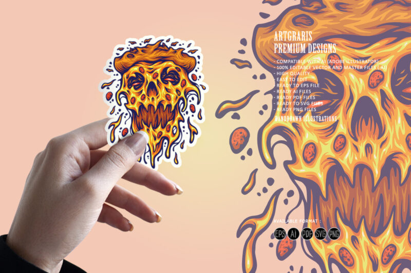 Spooky zombie pizza melted svg
