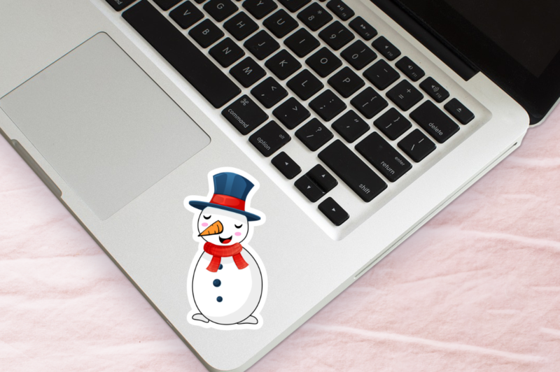 Snowman Cartoon Character Sticker Bundle