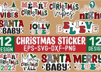 Christmas Sticker Design Bundle