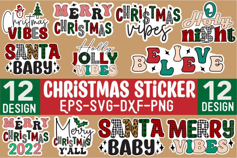 Christmas Sticker Design Bundle