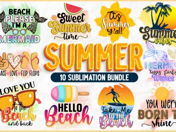 Summer sublimation bundle t shirt template vector