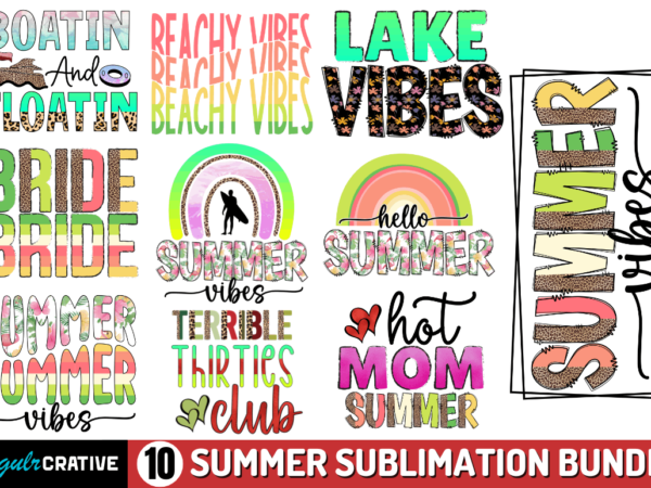 Summer sublimation bundle t shirt template vector Summer sublimation bundle t shirt template vector