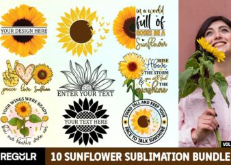 Sunflower Sublimation Bundle t shirt template vector