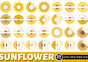 Sunflower Clipart SVG Bundle t shirt template vector