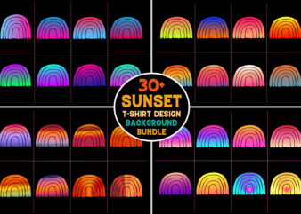 Sunset Gradient T-Shirt Design Background Bundle