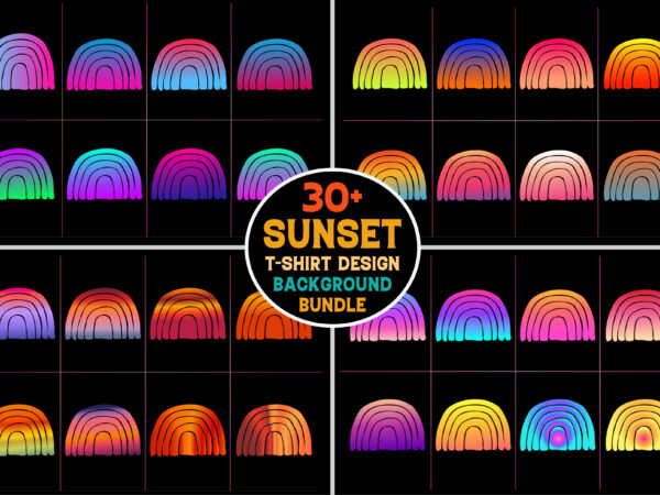 Sunset gradient t-shirt design background bundle