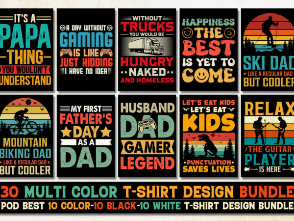 Sunset vintage t-shirt design bundle