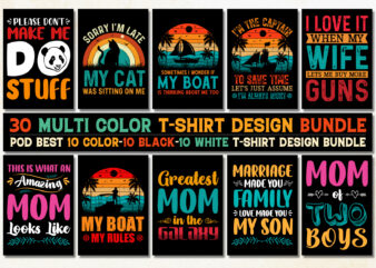 Sunset Vintage T-Shirt Design Bundle