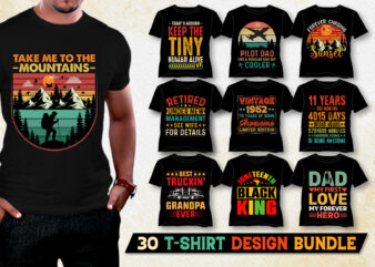 Sunset Vintage T-Shirt Design Bundle