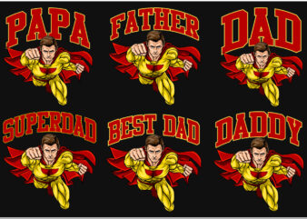 Superman dad shirt design bundle, Superman papa t-shirt, Superman daddy, Superman father t-shirt design bundle, Superman Best dad tshirt bundle, Superman t-shirt design bundle