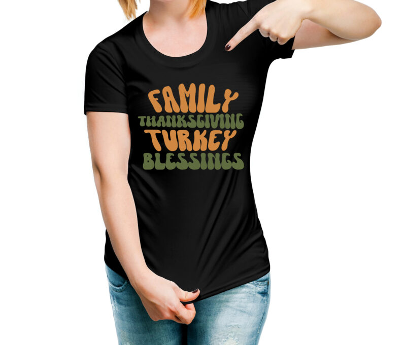 Family Thanksgiving Turkey Blessings VECTOR DESIGN