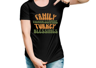 Family Thanksgiving Turkey Blessings VECTOR DESIGN