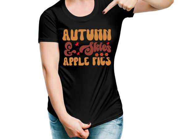 Autumn & skies apple pies retro design