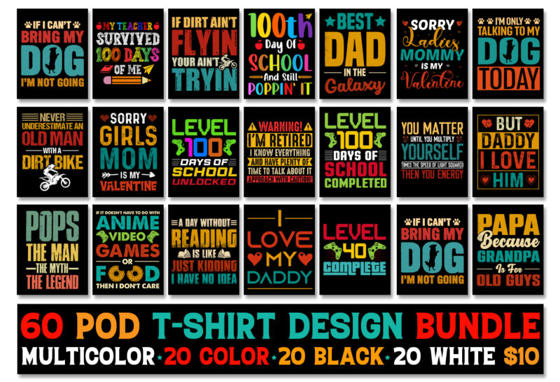 60 T-Shirt Design Bundle