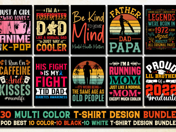 T-shirt design bundle png svg eps