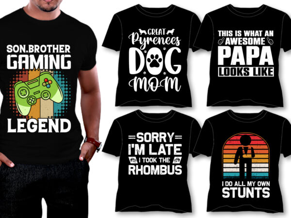 T-shirt design bundle png svg eps